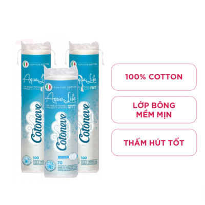 Cotoneve Combo 2 Bông tẩy trang may viền dập nổi
